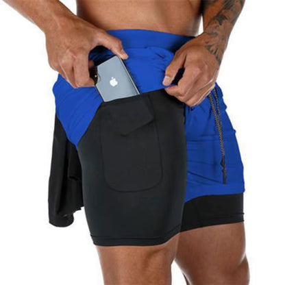2020 Summer Running Shorts Men 2 in 1 Sports Jogging Fitness Shorts Training Quick Dry Mens Gym Men Shorts Sport Gym Short Pants