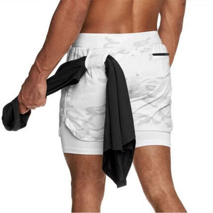 2020 Summer Running Shorts Men 2 in 1 Sports Jogging Fitness Shorts Training Quick Dry Mens Gym Men Shorts Sport Gym Short Pants
